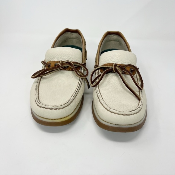 SPERRY leather classic boat shoes, white/cream and brown color - Picture 11 of 16